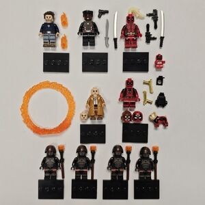 Lot of 9 Marvel Lego Compatible Deadpool and Wolverine Movie Minifigures